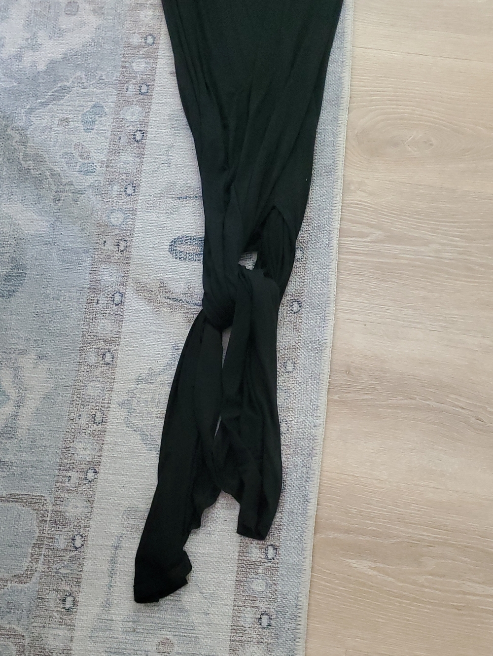 Boutique Black Long Open V Back Pocket Dress Cover-up SzS - Picture 10 of 11